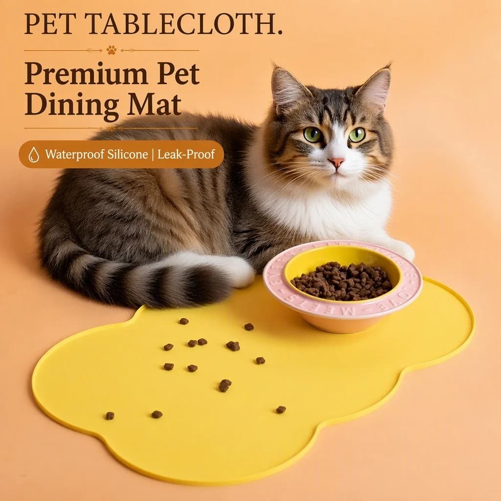 1/2PCS Silicone Pet Meal Mat for Cat Dog Easy To Clean Foldable Cat Feeding Pet Footprints Mat Anti Slip Waterproof Soft Pet Mat