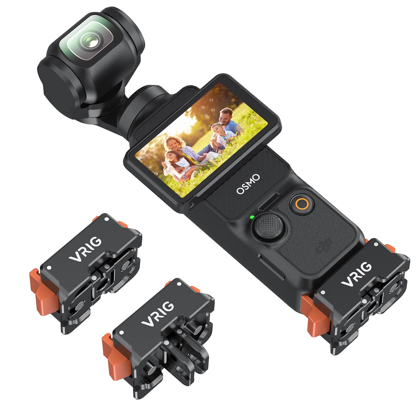 UURIG VRIG for DJI Osmo Pocket 3 Quick Release Magnetic Adapter Action Camera Tripod Adapter Rechargeable Base Expansion Bracket