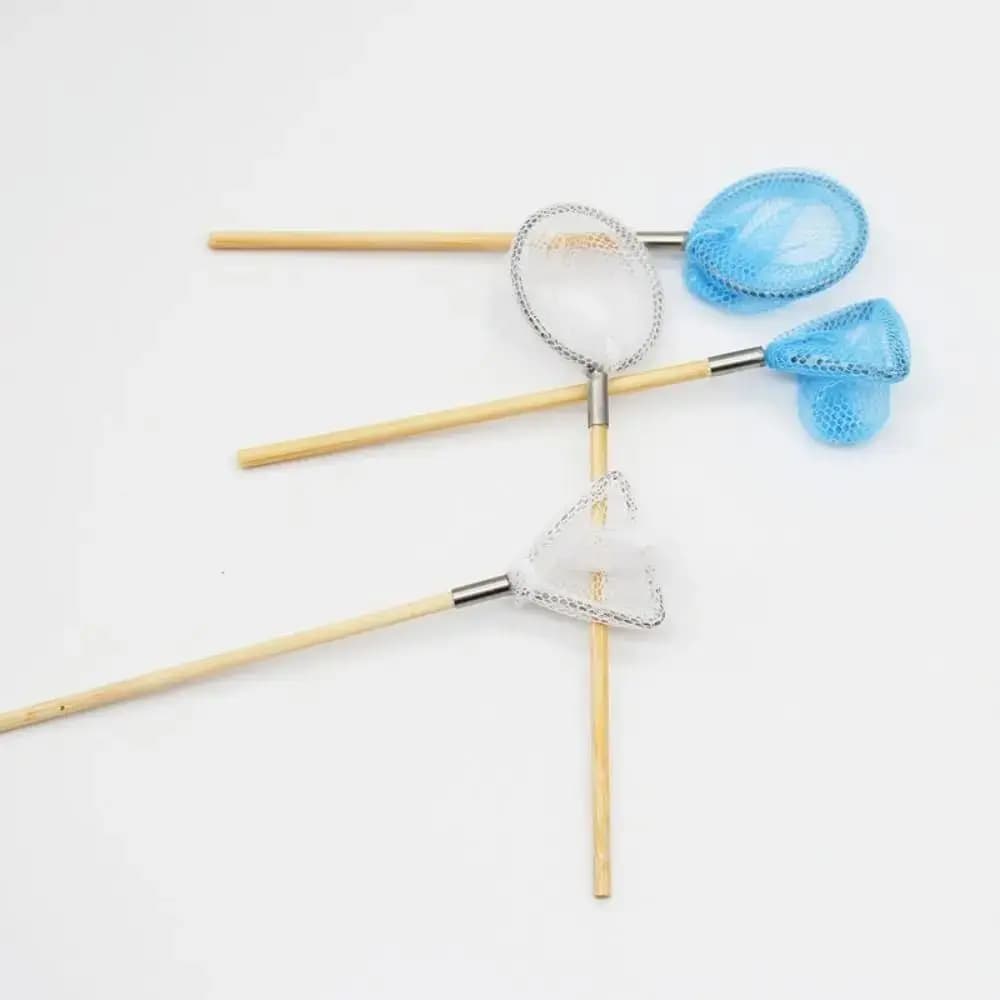 Canna da pesca per casa delle bambole fai-da-te Canna da pesca bianca blu Mobili per casa delle bambole Rete da pesca per insetti Fai finta di giocare Accessori per casa delle bambole