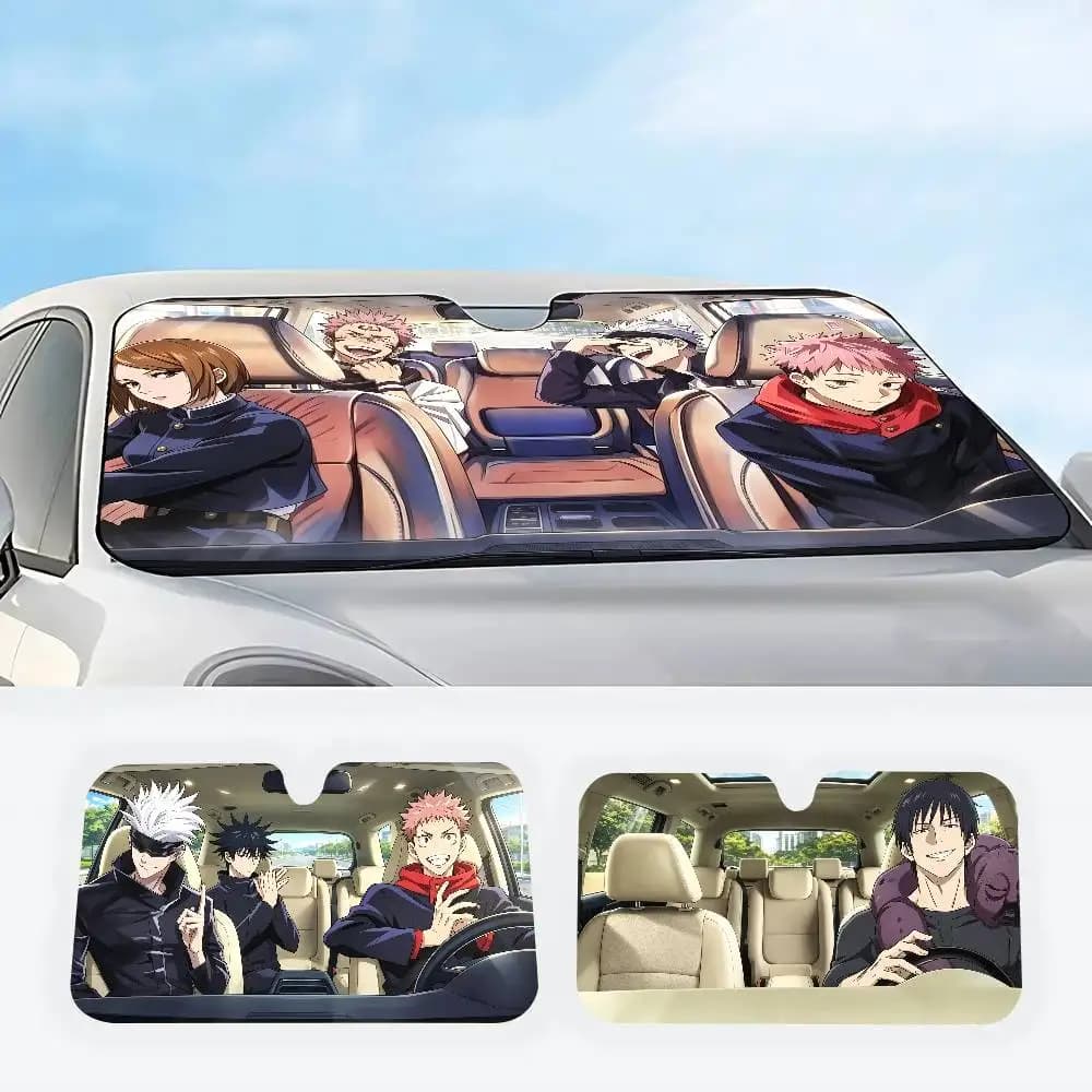 J-Jujutsu Kaisen Anime Windshield Sunshade Windscreen Cover Sun Shade Auto Sun Visor Car-covers Car Solar Protection