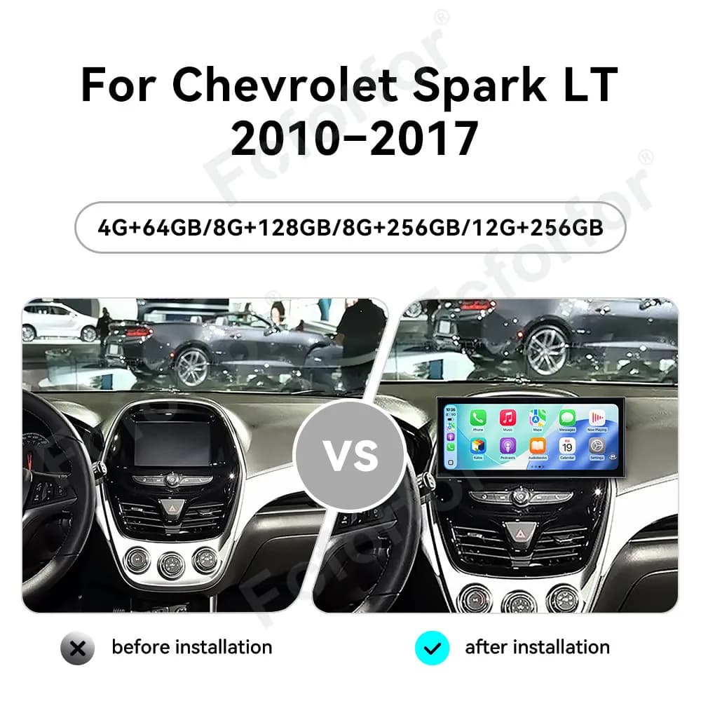 Per Chevrolet Spark LT 2010-2017 Lettore Multimediale per Auto con Schermo Verticale da 15,8 Pollici, GPS, Radio, CarPlay, Android Auto, DSP, 4G LTE