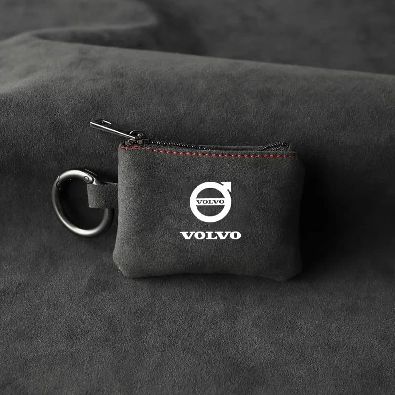 Car Key Bag Suede Wallet Card Coins Storage Pouch Keychain Cover For Volvo Xc60 Xc90 V40 V60 S60 V50 V90 S80 C40 XC40 V70 AWD T6