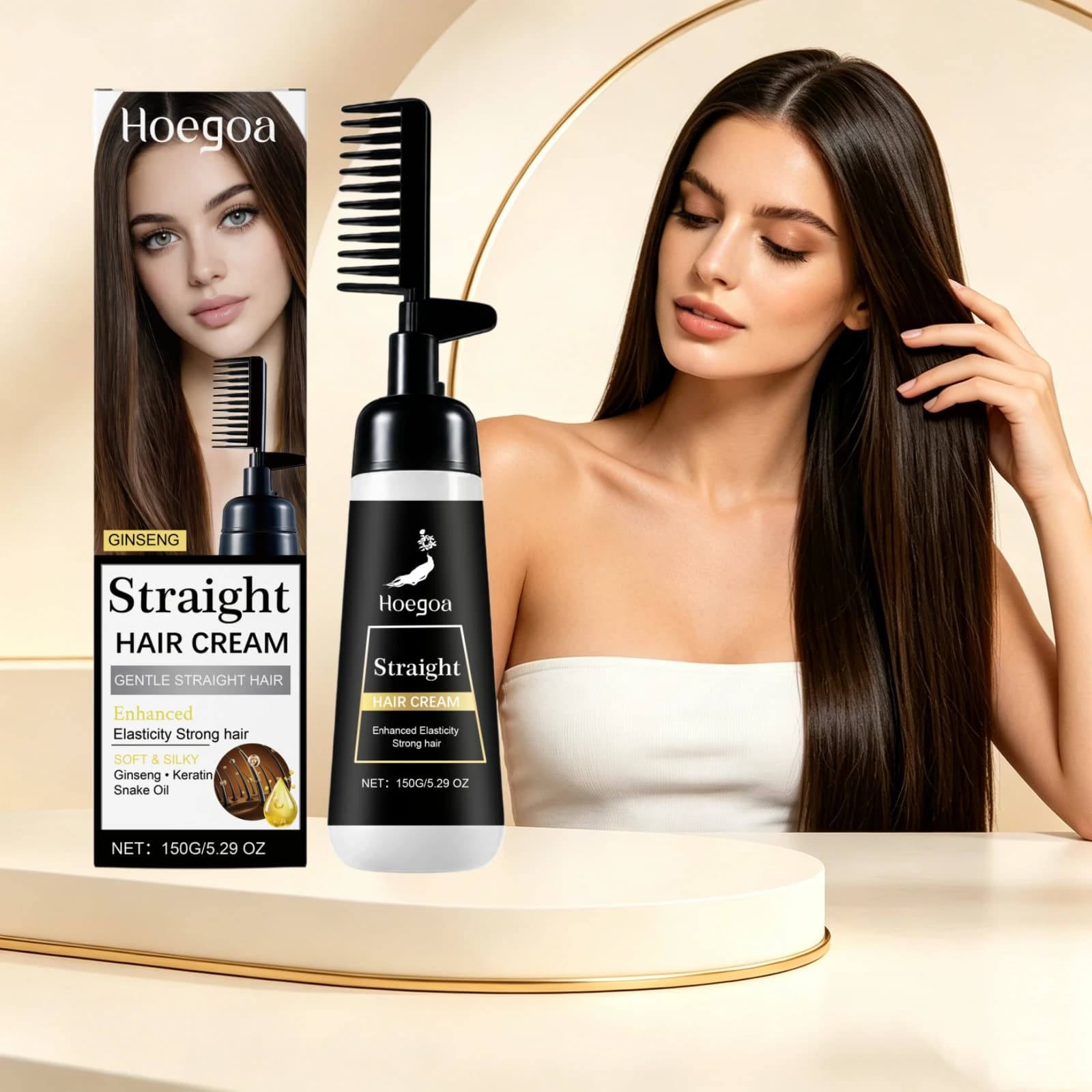 Keratin Hair Mask with Pettine Applicator, Nutrient Treatment and Damaged Hair Repairer, Crespo and Ricci Reducer, for Smooth and silky Hair