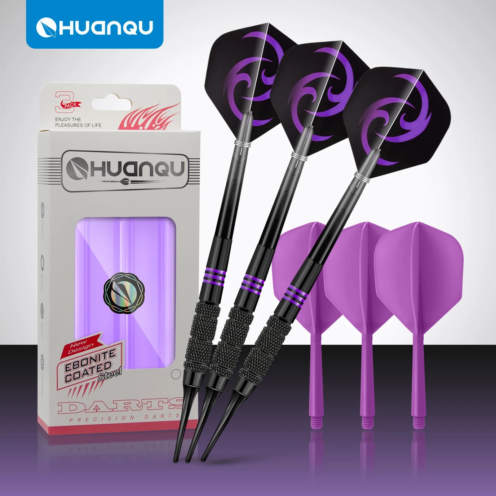 Set di Freccette Huanqu di Alta Qualità in 3 Pezzi con Custodia Portatile per Conservazione e Protezione, Include Tre Freccette Morbide Complete e Sicure, Tre Aste Extra da 47mm, Tre Alette Standard e 20 Punte di Sicurezza Preciso e Durevole, Adatto per il Tempo Libero all'Interno e all'Esterno, Allenamento Quotidiano o Competizione, Regalo Perfetto
