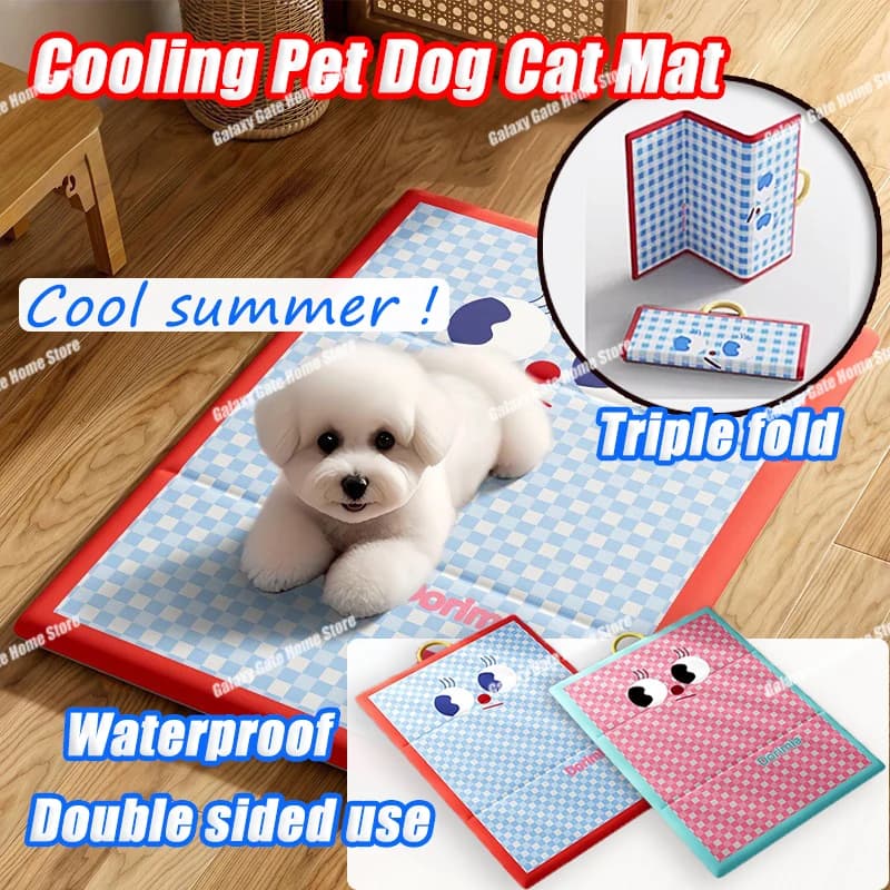 Impermeabile ispessito raffreddamento cane da compagnia tappetino per gatti pieghevole bifacciale cucciolo refrigerante per cani cuccia per cani accessori per letti per cani nuovi articoli