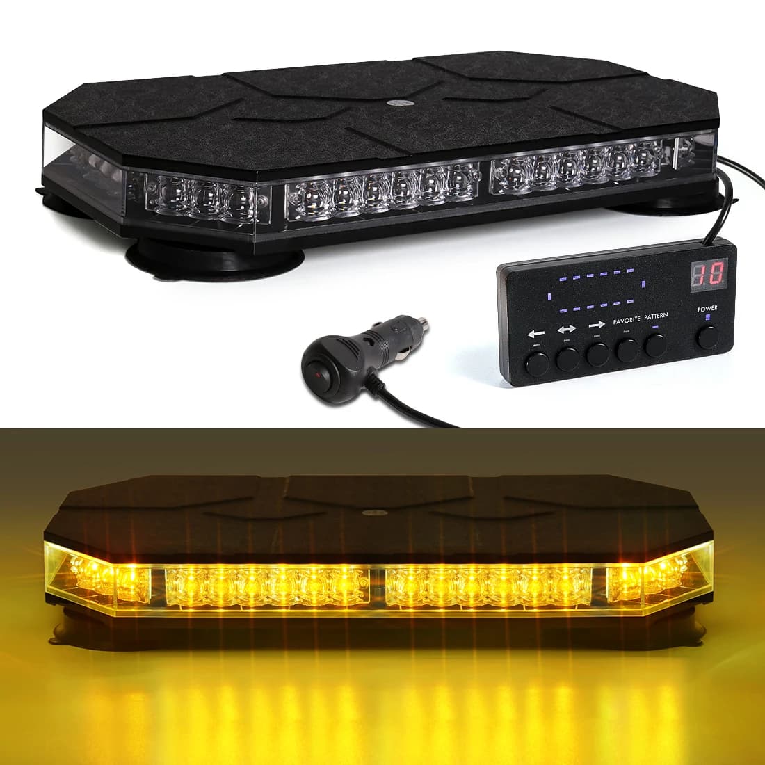 Lampada di avvertimento per auto 42 LED stroboscopico da tetto con controller per camion ambulanza spazzaneve luci di sicurezza di emergenza con montaggio magnetico