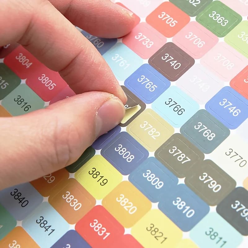 4pcs/1set Diamond Painting Color Number Stickers Labels Stickers Storage Box Diamond Painting Accessories Colorful DMC