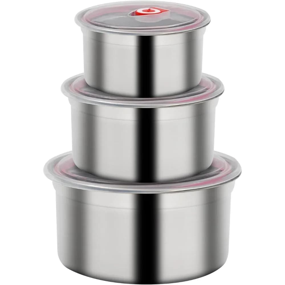 Contenitore per alimenti in acciaio inossidabile 304 con coperchio, bento box ermetico per la preparazione dei pasti per cucina, forno e congelatore