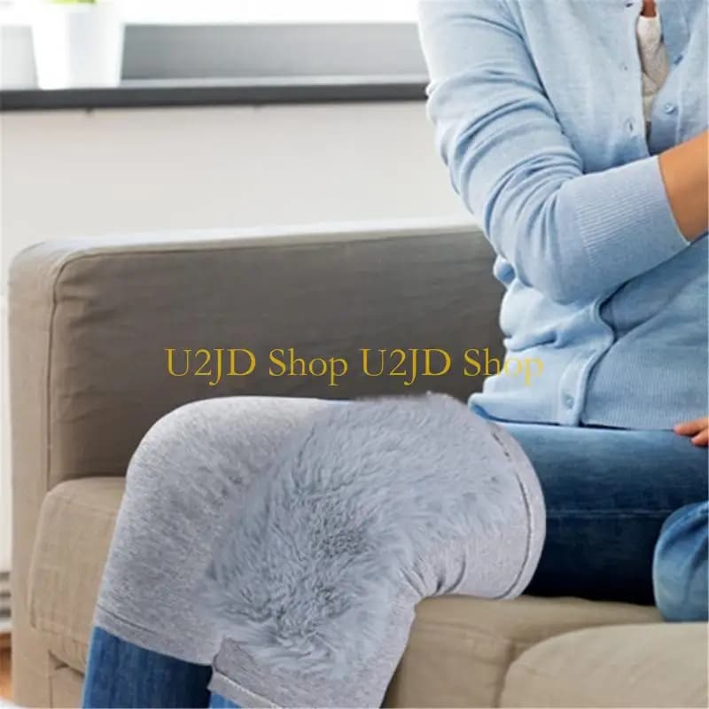 U2JD Ginocchiere foderate in pile addensato Cuscinetto supporto per tutore per articolazione del ginocchio Caldo termico
