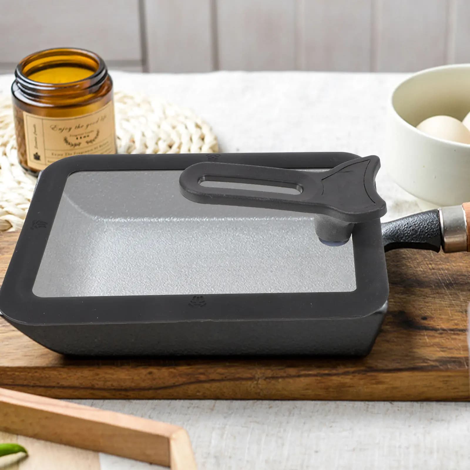 Coperchio in Silicone Trasparente per Padella e Wok, Coperchio in Vetro con Supporto, Universale per Pentole Quadrate