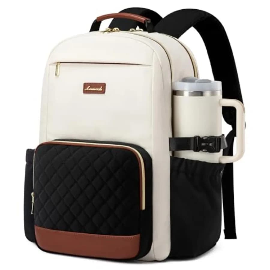 LOVEVOOK Laptop Backpack for Women with Pouch Pocket for Large Capacity Cup, 15.6 Inch Teacher Nurse College Work Travel Backpa