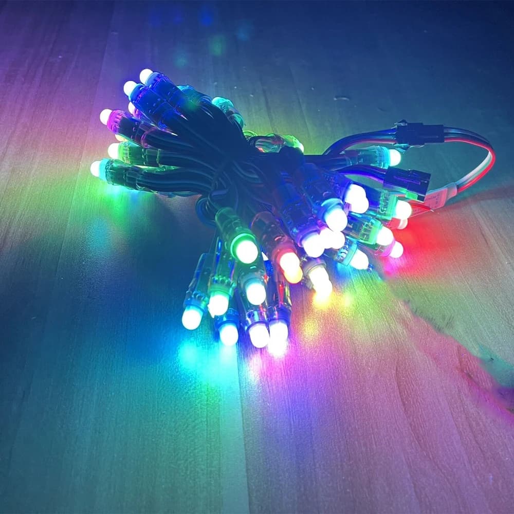 Pop 50 pz 12mm WS2811 IC RGB Pixel LED String DC 5 V 12 V IP68 Impermeabile Natale/Vacanze Illuminazione Esterna Luci Stringa