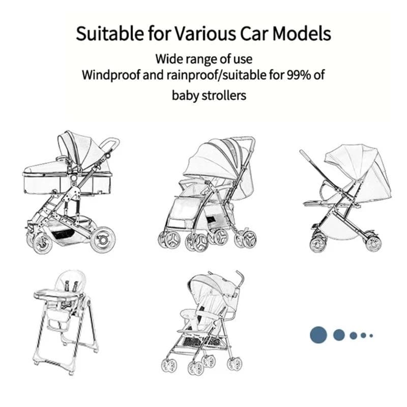 Passeggino Parapioggia Antivento Scudo meteorologico Passeggino da viaggio Scudo Trolley Ombrello Impermeabile-Accessori per