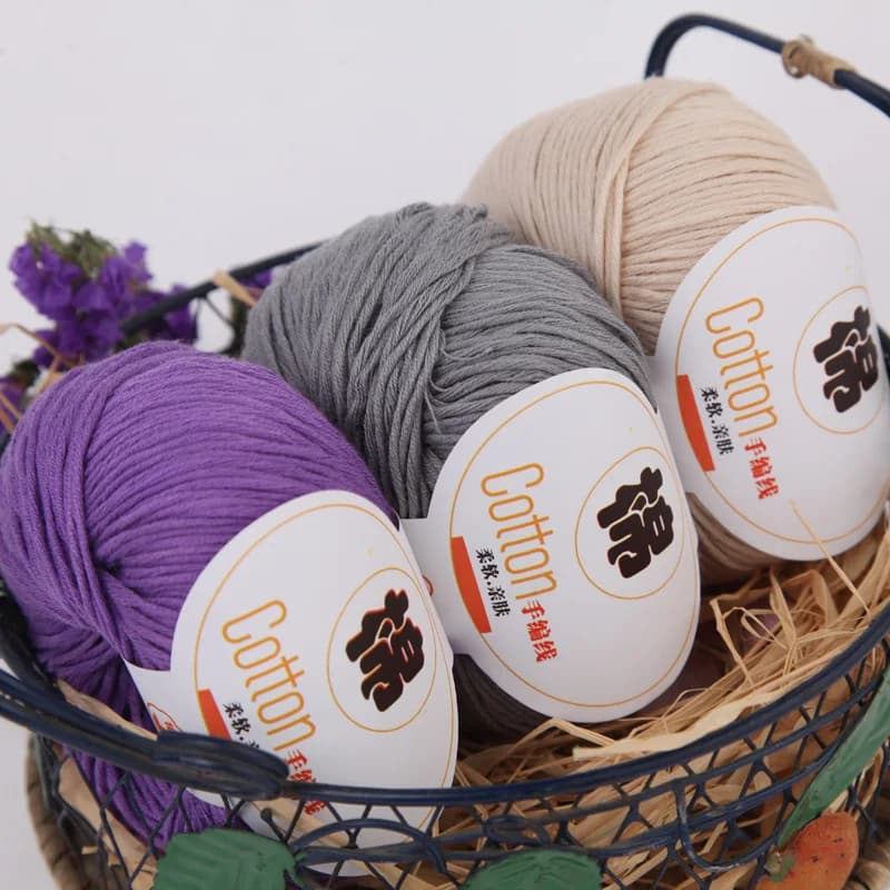 1pc 50g 100% Cotton Yarn for knitting Soft Crochet Yarn Sweater shawl blanket lines Crochet bag hat shoes amigurumi Threads
