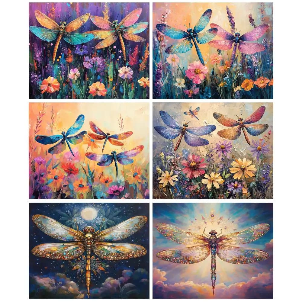 GATYZTORY Acrylic Paint By Numbers For Adults Dragonfly Animal Painting By Number Handpainted Art Unique Gift Home Decor
