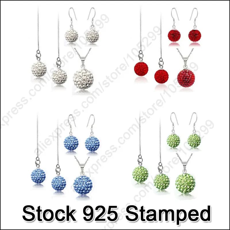 Wholesale Fashion Fashion Jewelry with 925 Sterling Silver Crystal Beads, Earrings Necklace, Ear Thread