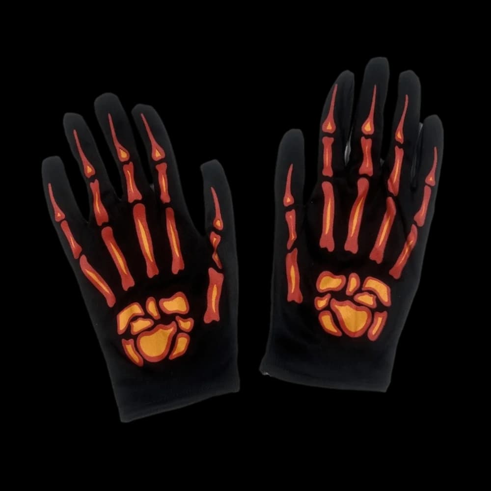 Full Finger Halloween Gloves Cosplay Prop Glowing Gloves Skeleton Claw Gloves Hand Warmers Windproof Halloween Bone Claw Gloves