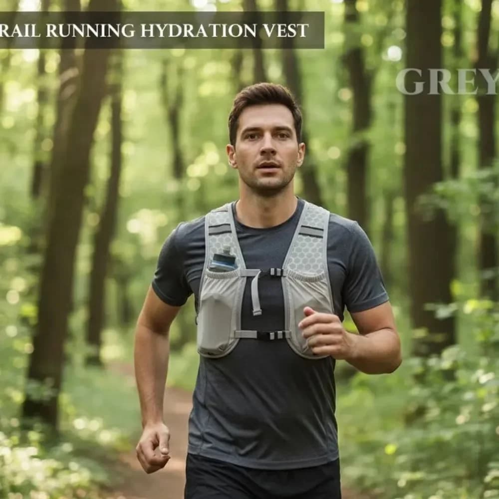 Multifunctional Vest for Running and Cycling with Water Bottle Door, Breathable Sport Hydrating Backpack