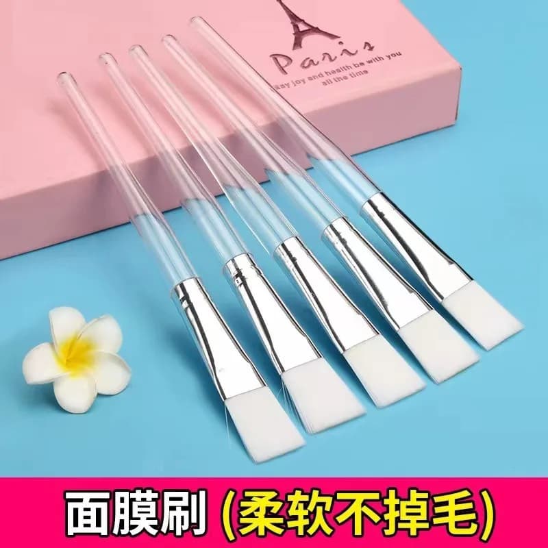 1/3/5 pcs Soft Brushes for Face Mask with Transparent Plastic Handle for Skin Care, Face Applicator, Fai-da-te Cosmetic Tool