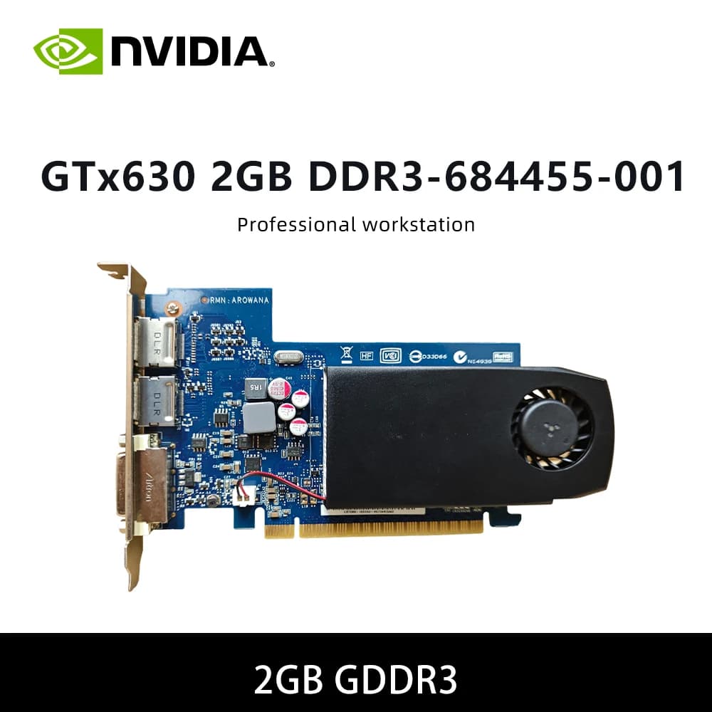 Scheda Grafica NVIDIA GeForce GT 630 2GB GPU 684455-001, 2GB DDR3 128-bit PCI-E 2.0 per Giochi o Ufficio