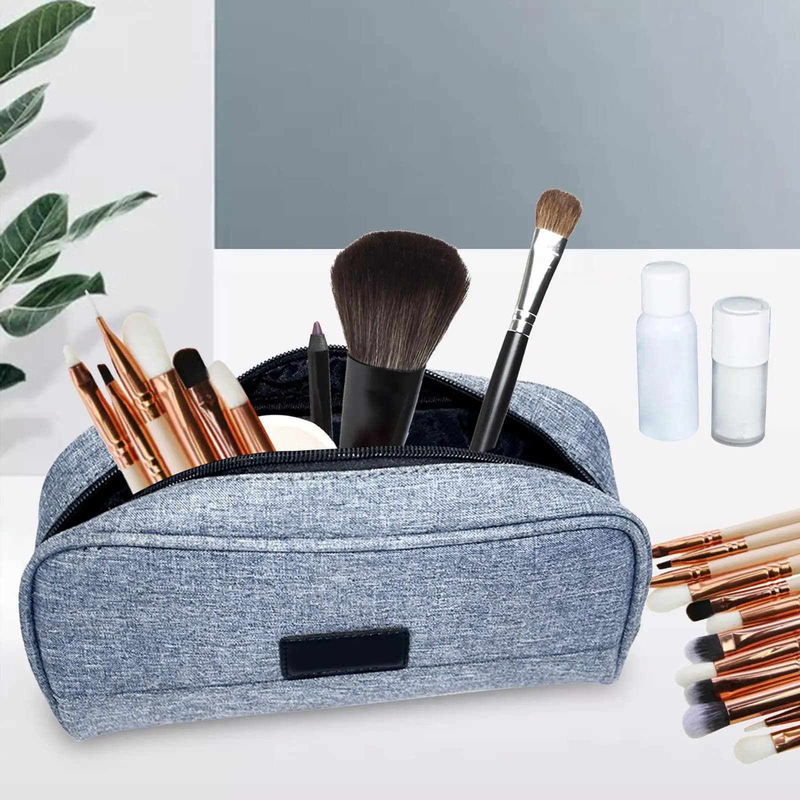 Piccola borsa da toilette per donna e uomo impermeabile con cerniera Borsa per trucco Porta spazzolino Organizzatore Viaggio d'affari