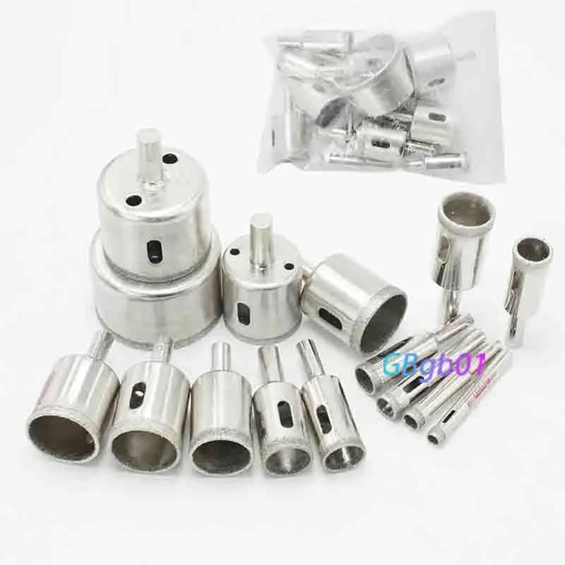 Set of diamond drilling tips for glass, tiles and ceramics, for deburring, grinding and rounding, precise drilling tool without crack, DIY