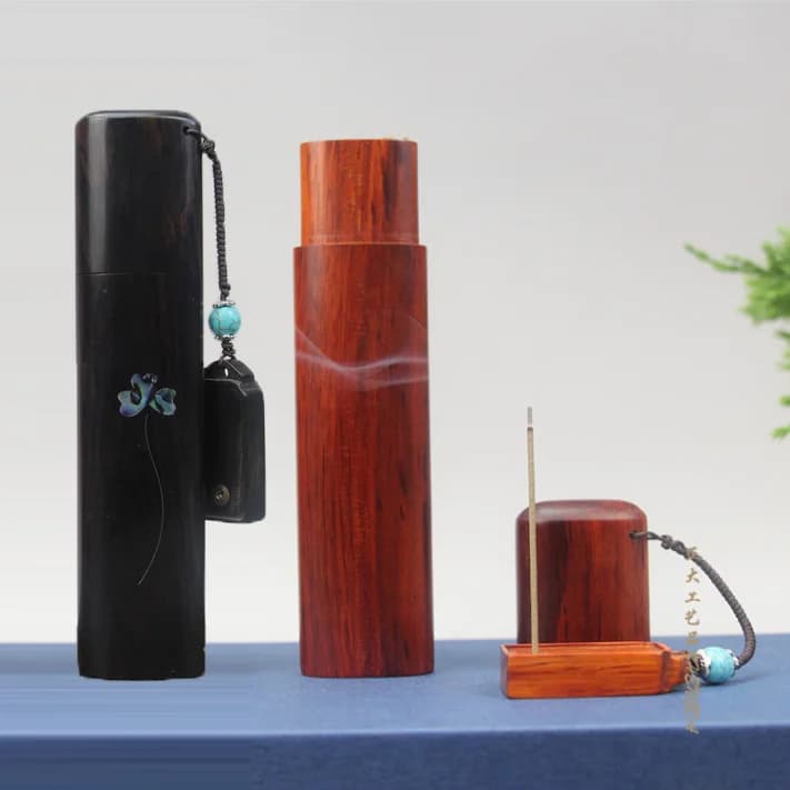 Scatola portaoggetti per incenso in legno di ebano per bastoncini di incenso in legno di sandalo da 10 cm circa 10 g Secchio di incenso culturale e creativo Arti e mestieri