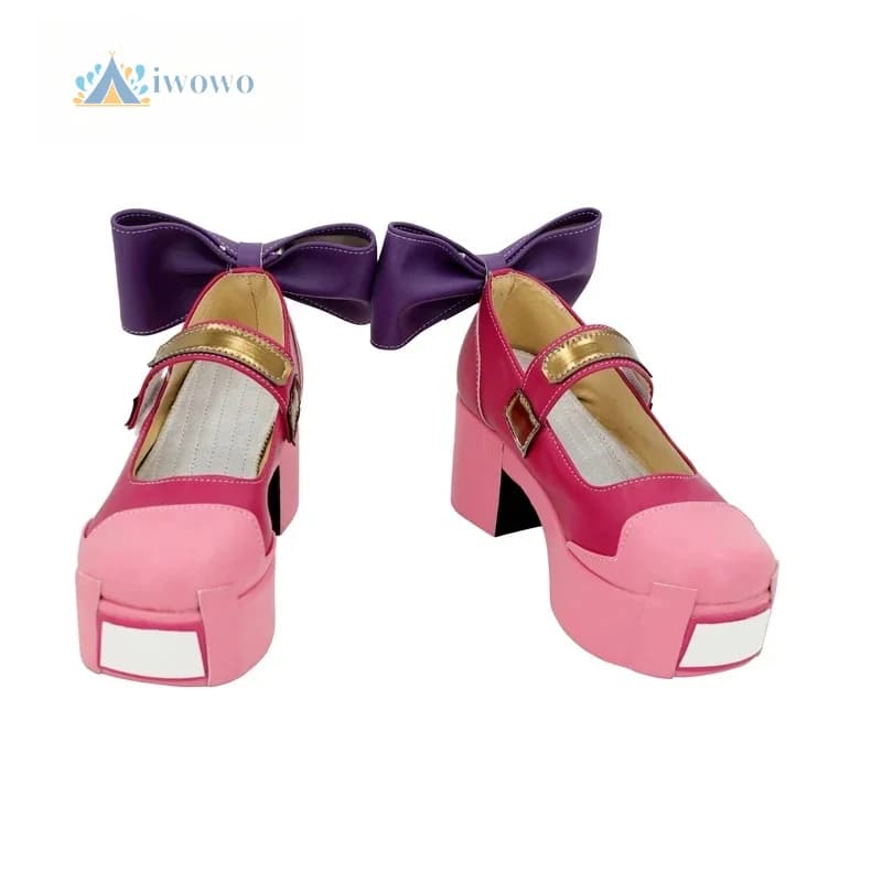 Gioco OW Kiriko Scarpe Cosplay Stivali rosa su misura