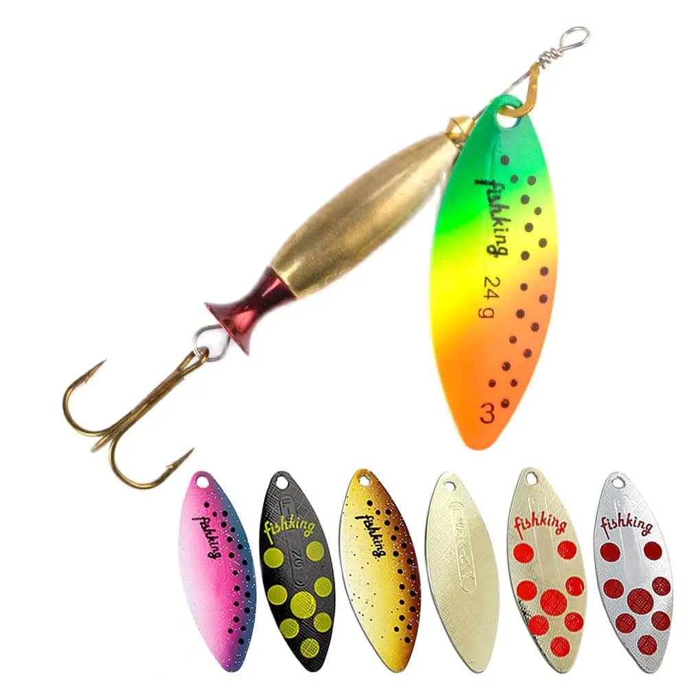 FTK 15g/22g Spinner Richiamo Esca Lancio Lungo Richiamo di Pesca Alla Carpa Esca Artificiale Cucchiaio Richiamo Duro Falso Pesce Bass Esche In Metallo Con Gancio
