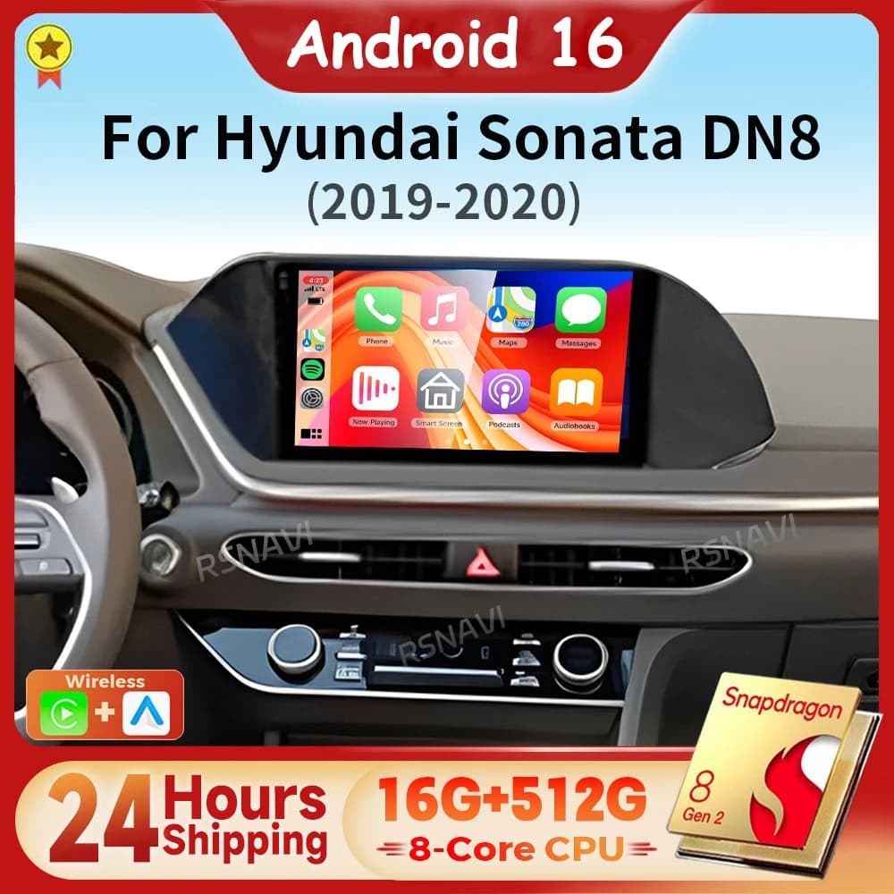 Android 15 Carplay Auto WIFI + 4G Autoradio Lettore Multimediale Per Hyundai Sonata DN8 2019 2020 Autoradio Stereo 24 ore di spedizione