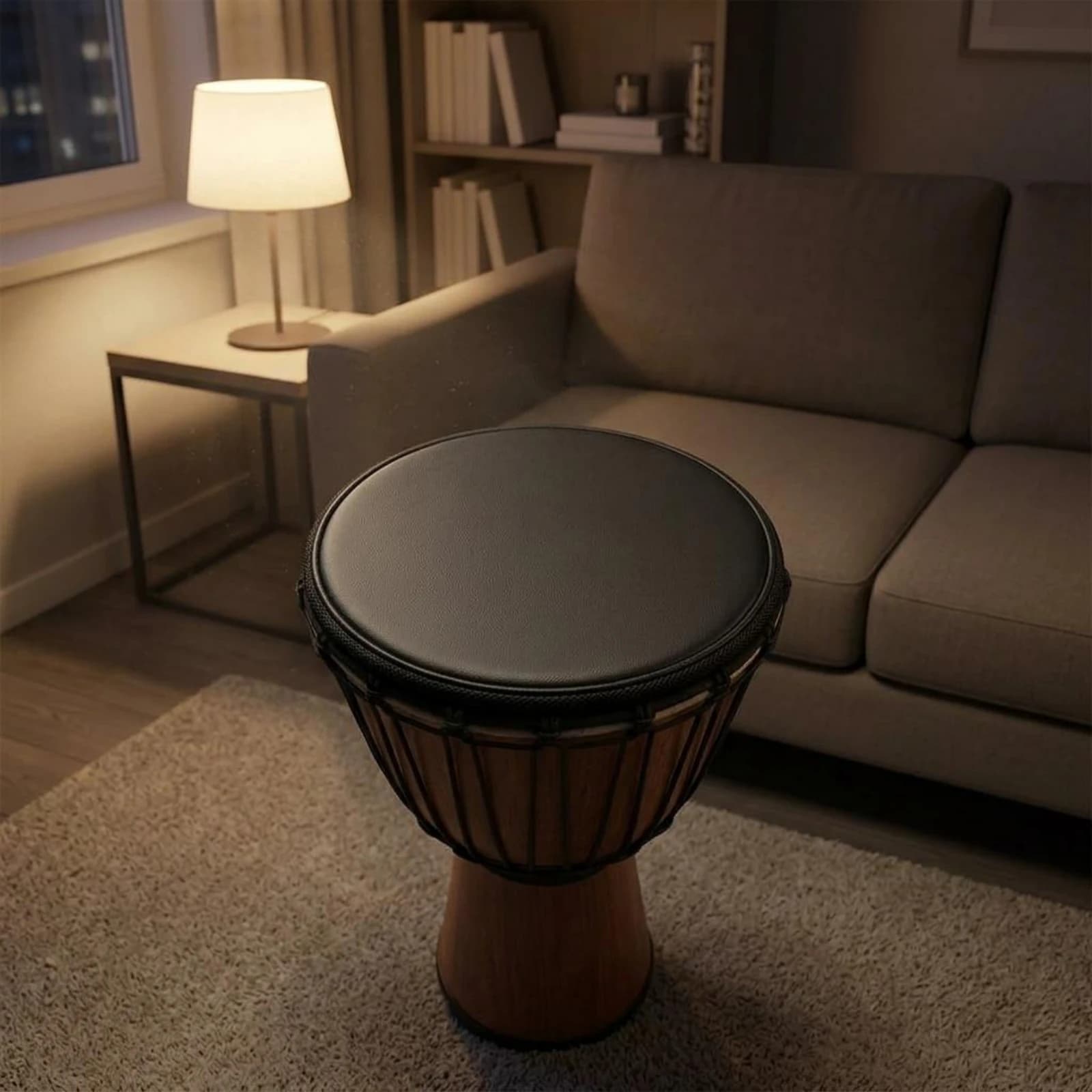 Noise-Reducing Drum Cover Noise-Reducing Padded Drum Cap Djembe Cover Mesh Side Musical Instrument Part Drawstring