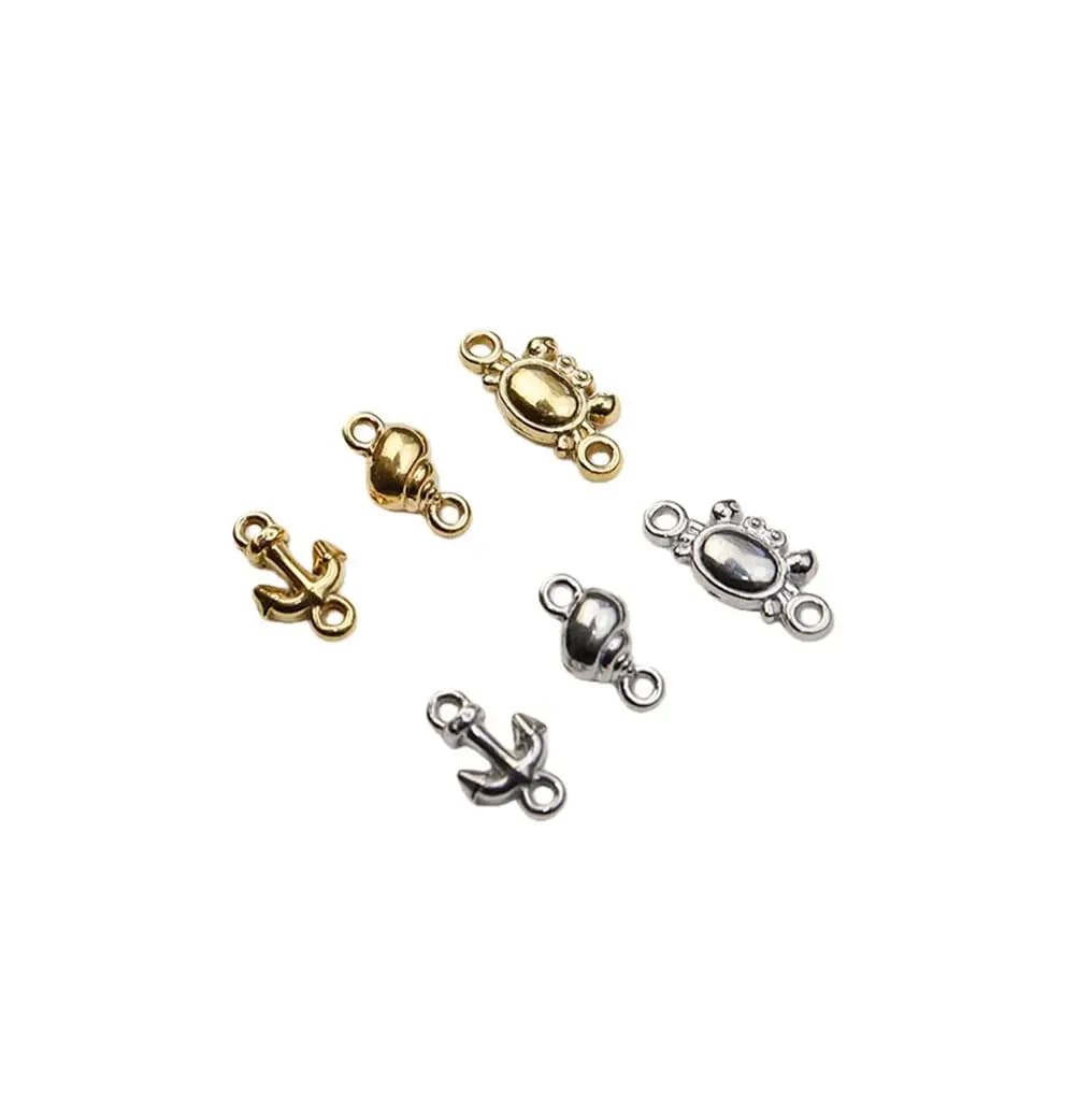 10 pezzi in acciaio inossidabile accessorio per gioielli di moda con motivo marino connettore charms fai da te artigianale piastra sottovuoto impermeabile antiallergico