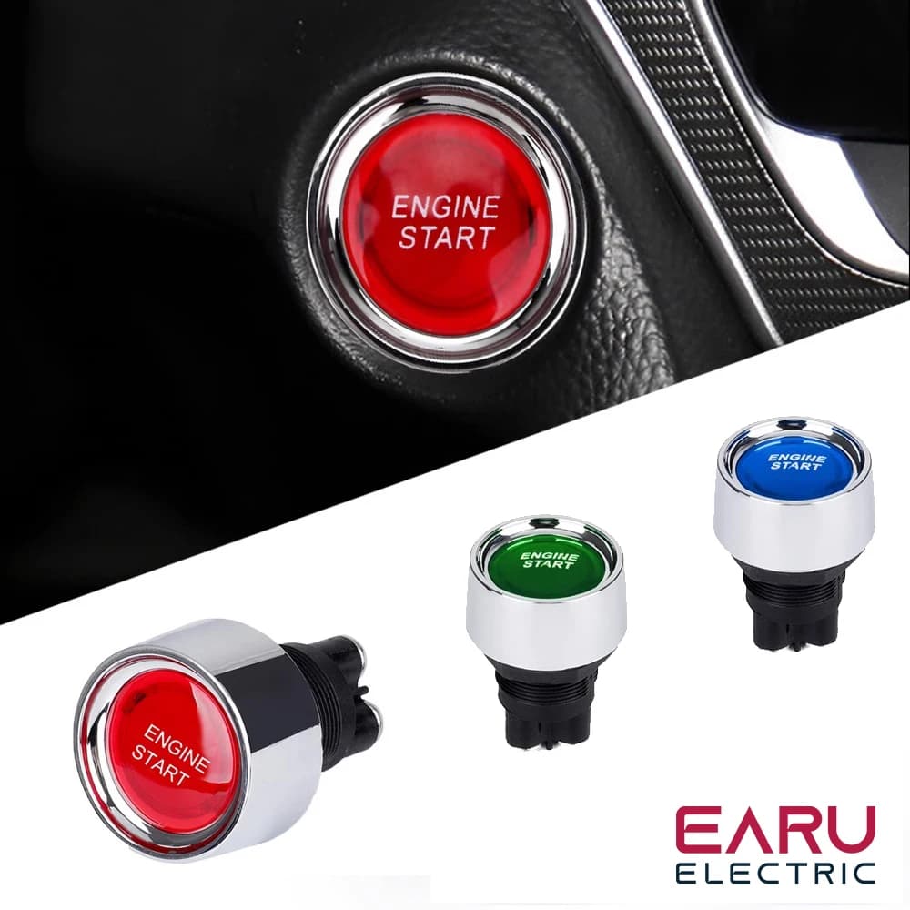 Interruttore di accensione motore auto 12V 50A 3 pin SPST momentaneo senza chiave con pulsante di avviamento ON/OFF per auto, nautica e camper