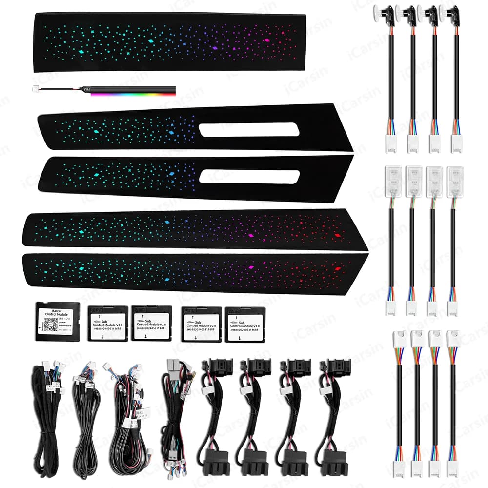 ICarsin Aggiornamento Symphony LED Illuminazione ambientale interna per auto per Volkswagen VW Touareg dal 2011 al 2018 Accessori per strisce Decorazione