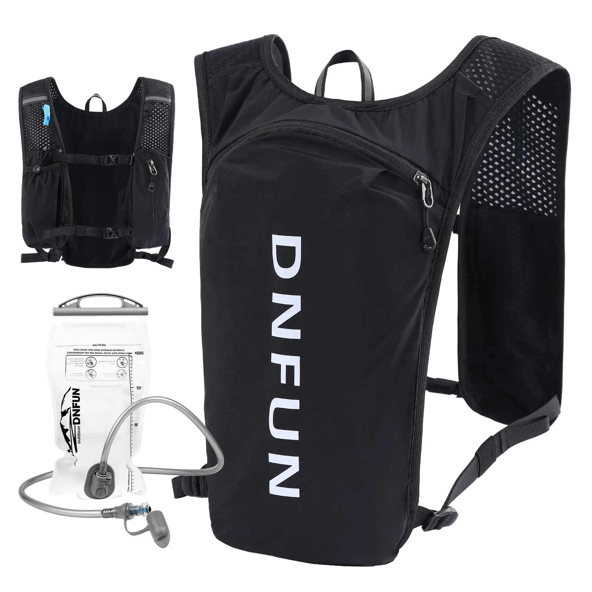Ultralight Running Hydration Vest Men Women 1.5L Water Bladder Backpack Breathable Trail Marathon Training Gear Nylon Cycling Hiking Pack Adjustable Straps 4 Pockets Outdoor Sports