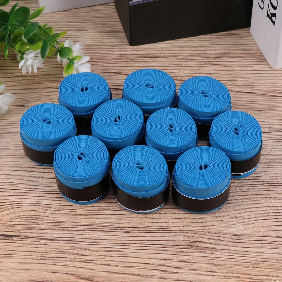 10 pcs Absorbent Sweat Band PU Soft Anti-Slip Overgrip for Tennis Badminton Squash Pickleball Fishing Rod Grip