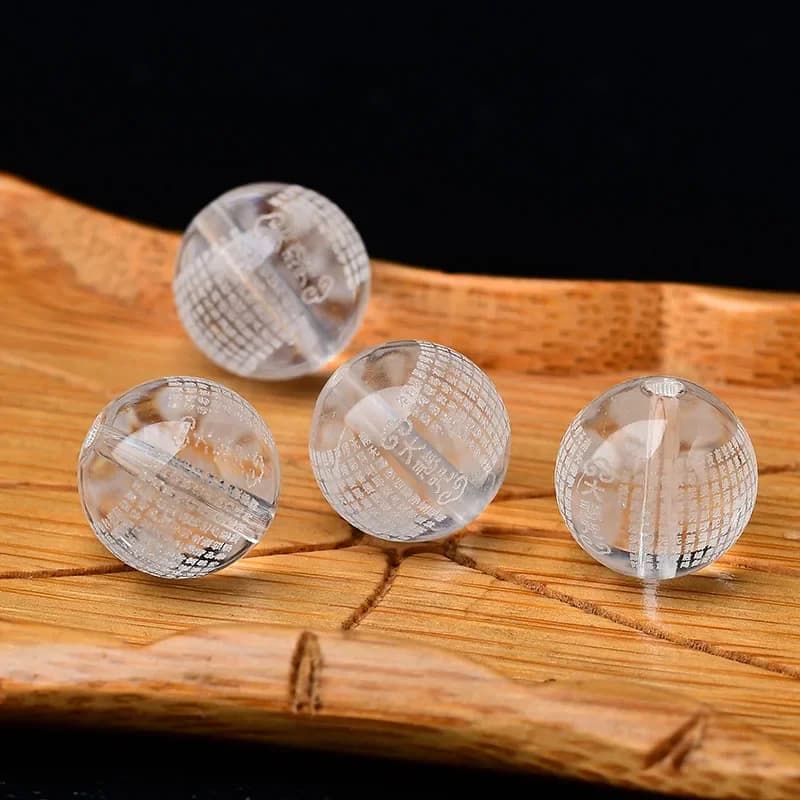 Sfera Mantra di grande grazia in cristallo bianco
