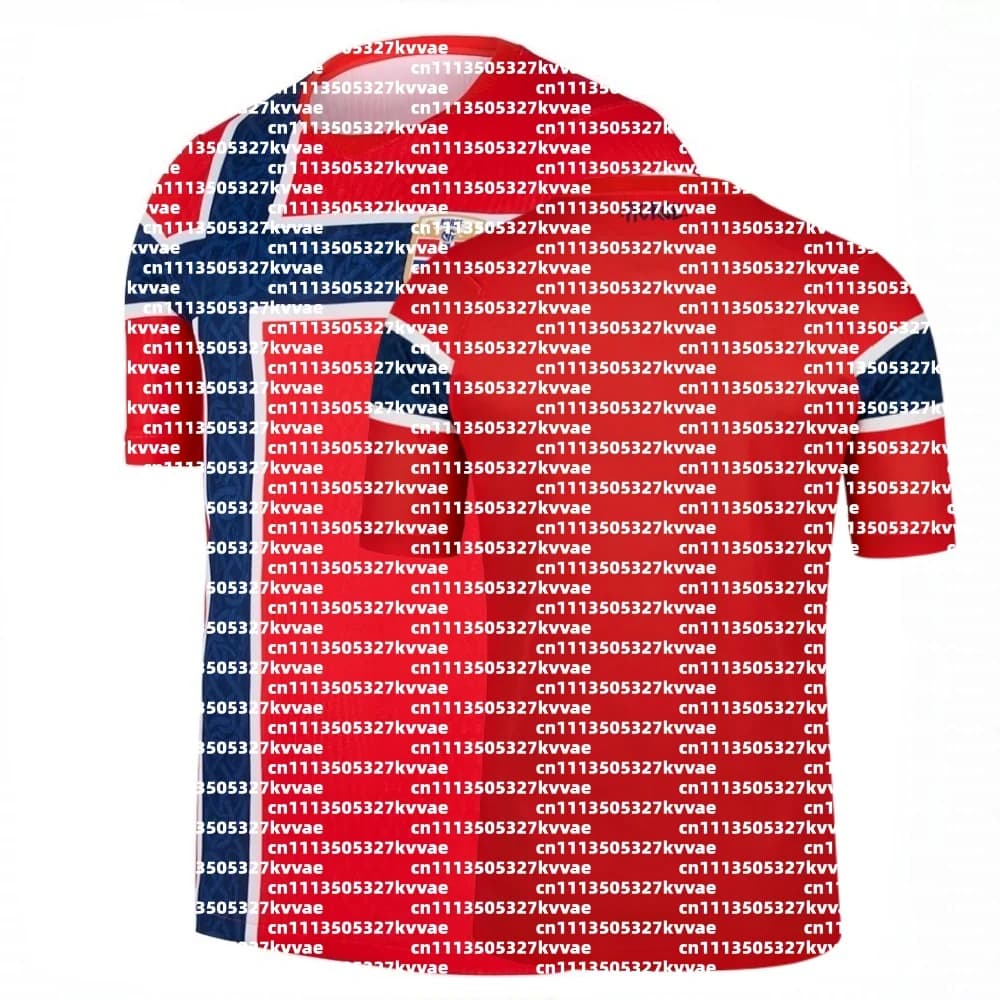 Maglia Nazionale Norvegese da Uomo, T-Shirt per Tifosi di Calcio, Comoda, ad Asciugatura Rapida, Traspirante, per Famiglia e Bambini