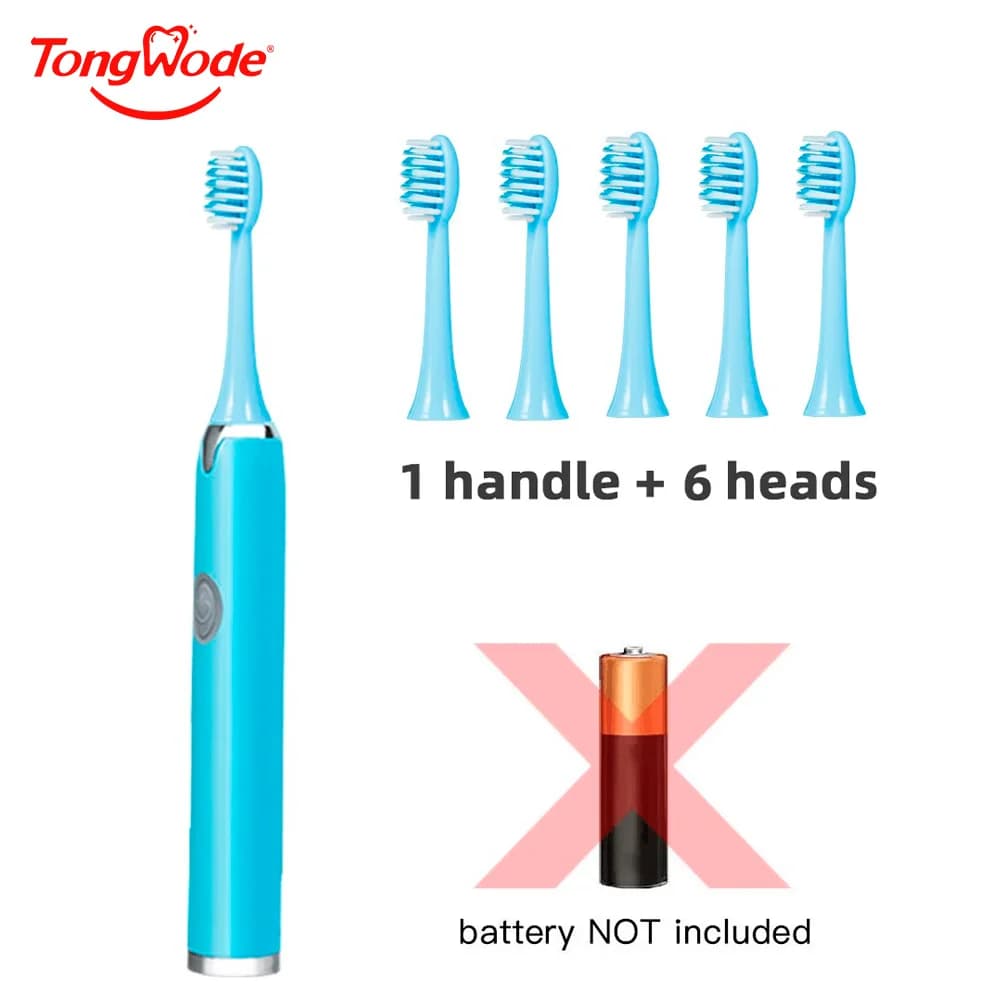 Tongwode Sonic Electric Toothbrush IPX7 Adult couple waterproof home use soft bristle replaceable with 6 toothbrush heads