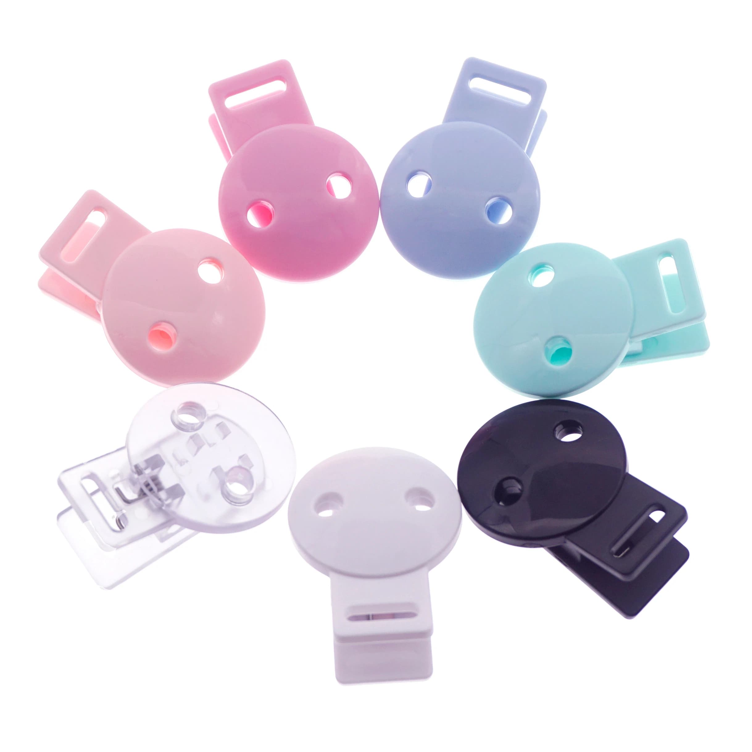 Sutoyuen 100 pz Plastica Rotonda Bambino Ciuccio Pinze Per Il FAI DA TE Manichino Catena Titolare Dentizione Giocattolo Accessori Che Fanno