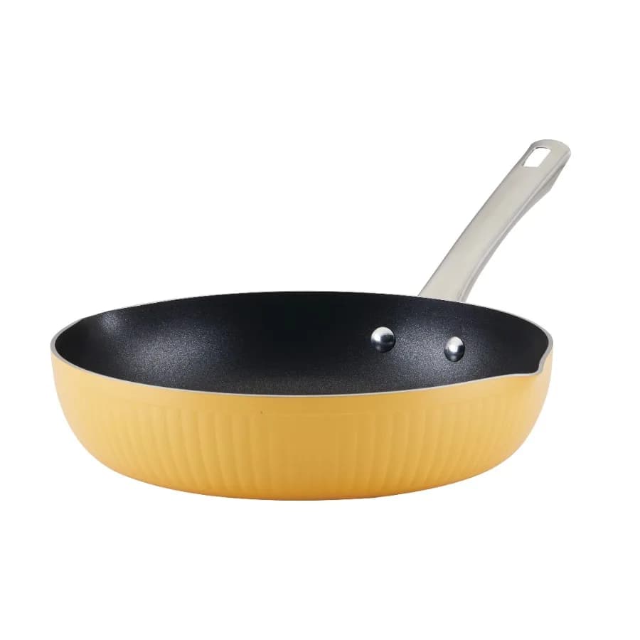 Style 11.25 Inch Nonstick Frying Pan Dishwasher Safe and Oven Safe to 500°F Yellow