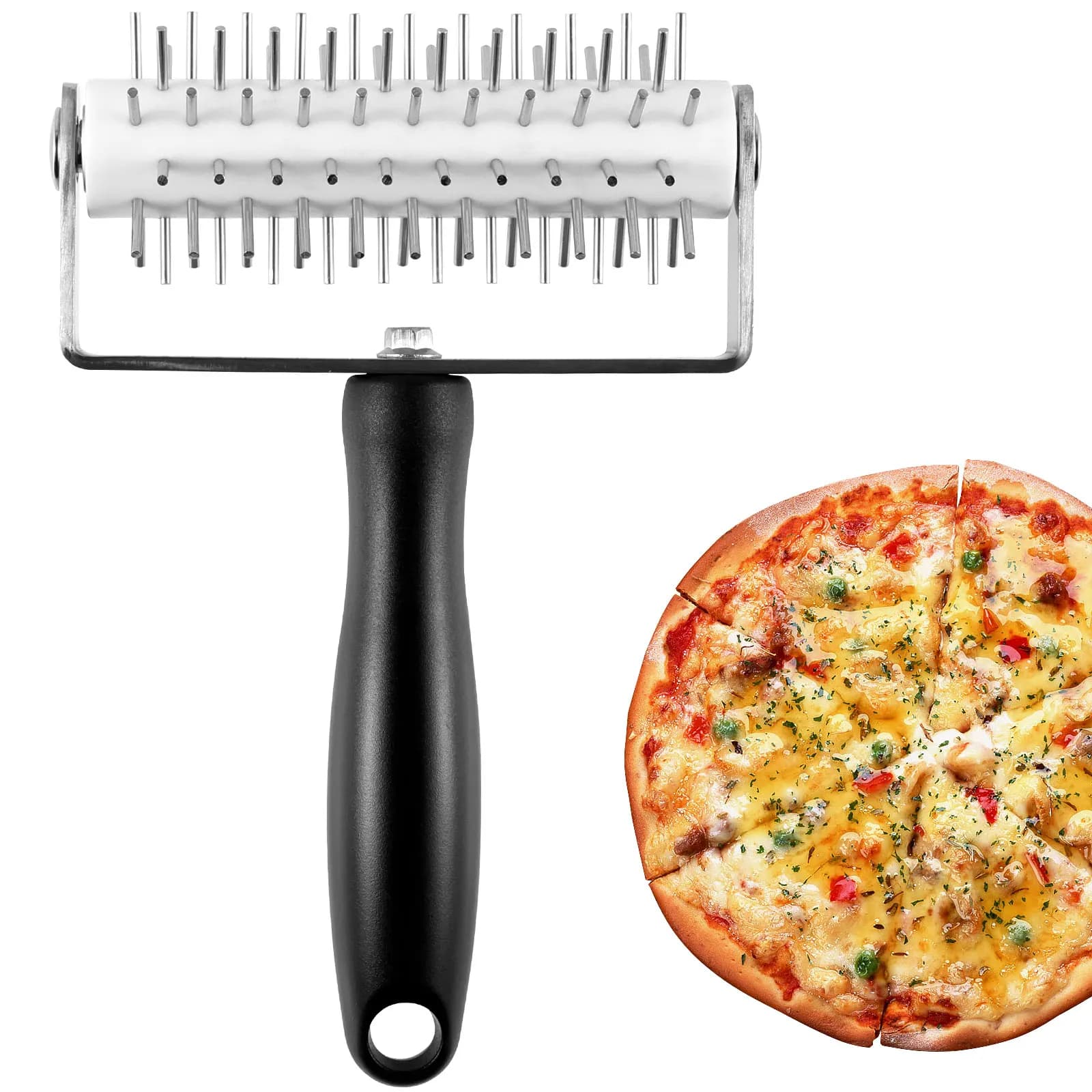 Nuovo rullo per Pizza in acciaio inossidabile Docker per pasta per Pizza con punte multiuso per pasta per pasticceria Docker robusto strumento per agganciare la Pizza