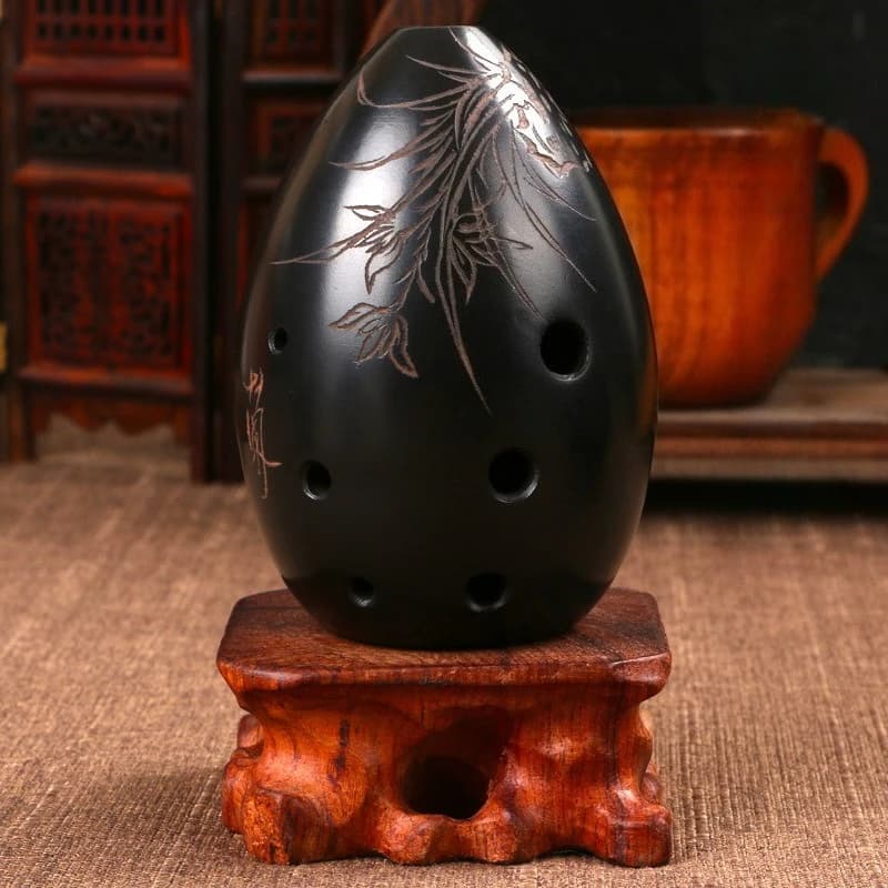 Ceramica Xun 8 fori F Tone Principiante Pratica per adulti Giocare a Xuns Intaglio a mano Strumento etnico professionale portatile Ocarina