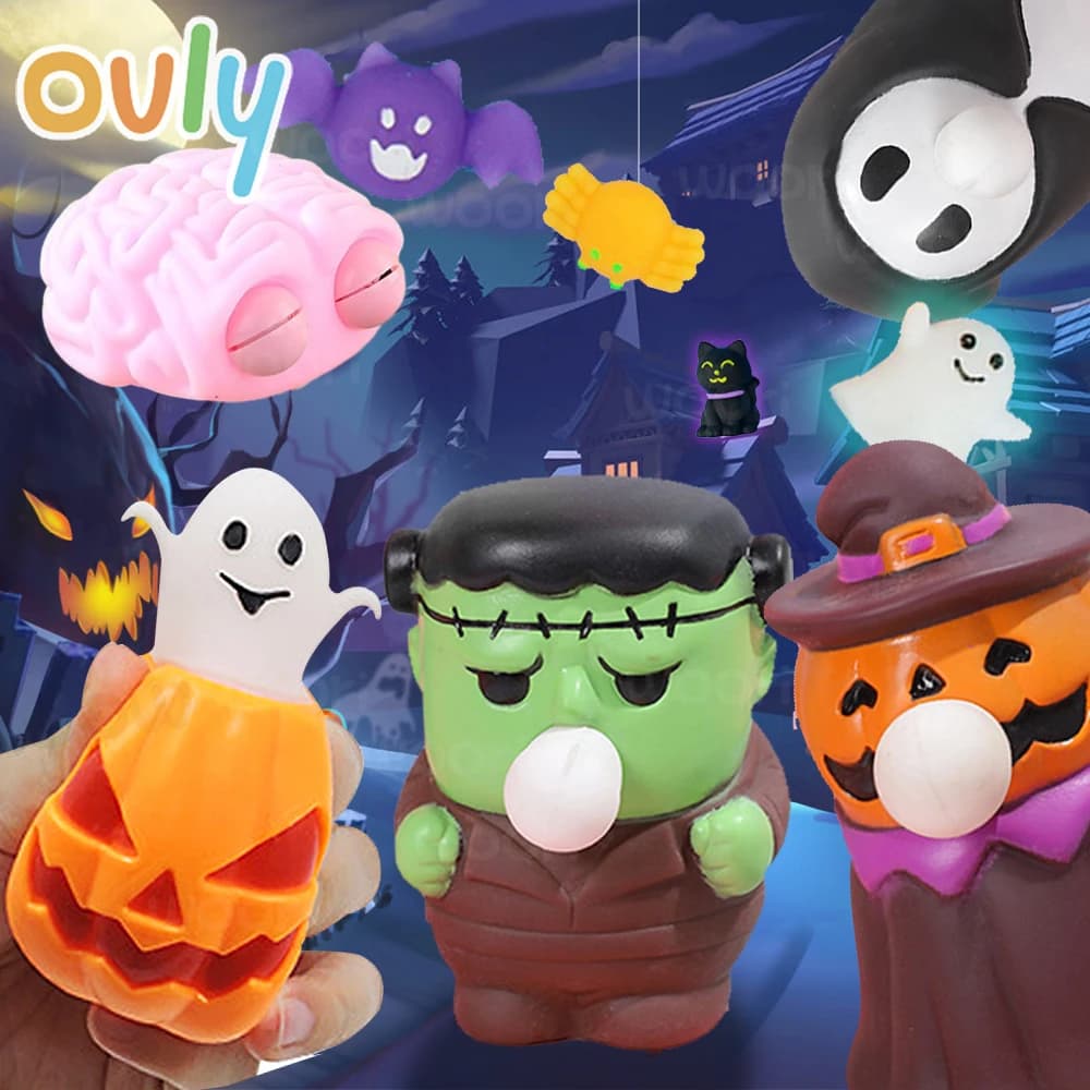 Halloween Ghost Squeeze Pumpkin TPR Ghost Cup Toys Decompression Fidget Antistress sensoriale Antistress regalo per bambini adulti