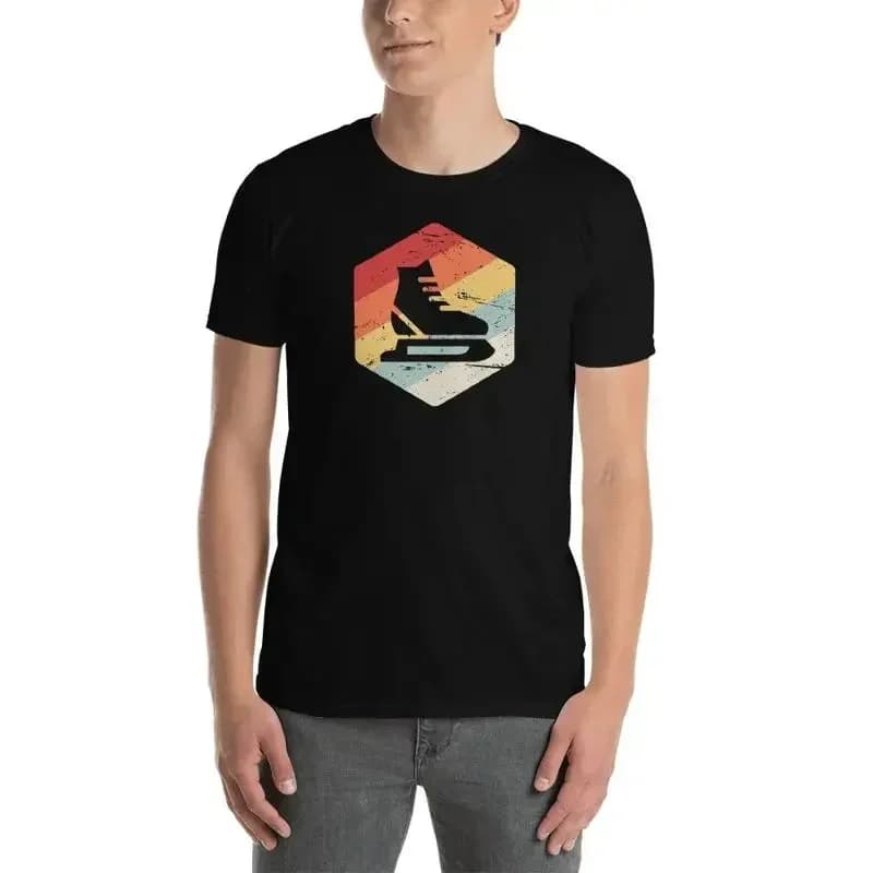 Ice Skating T Shirt Retro Figure Skate Rink Birthday Present