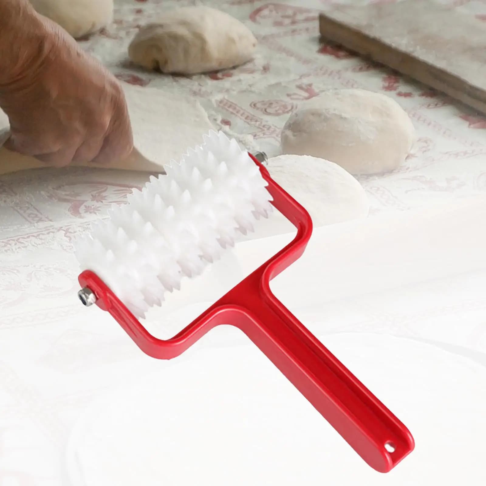 Pizza Dough Docker Roller Restaurant Durable Dough Hole Maker Pastry Roller with Spikes for Pastry Sandwich Pie Baking Cookie