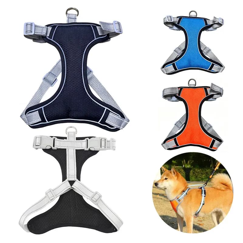 Oxford Cloth Vest Style Dog Chest Harness Leashes Sets Breathable Mesh Lining Fully Enclosed Harnesses Dogs Walking Rope