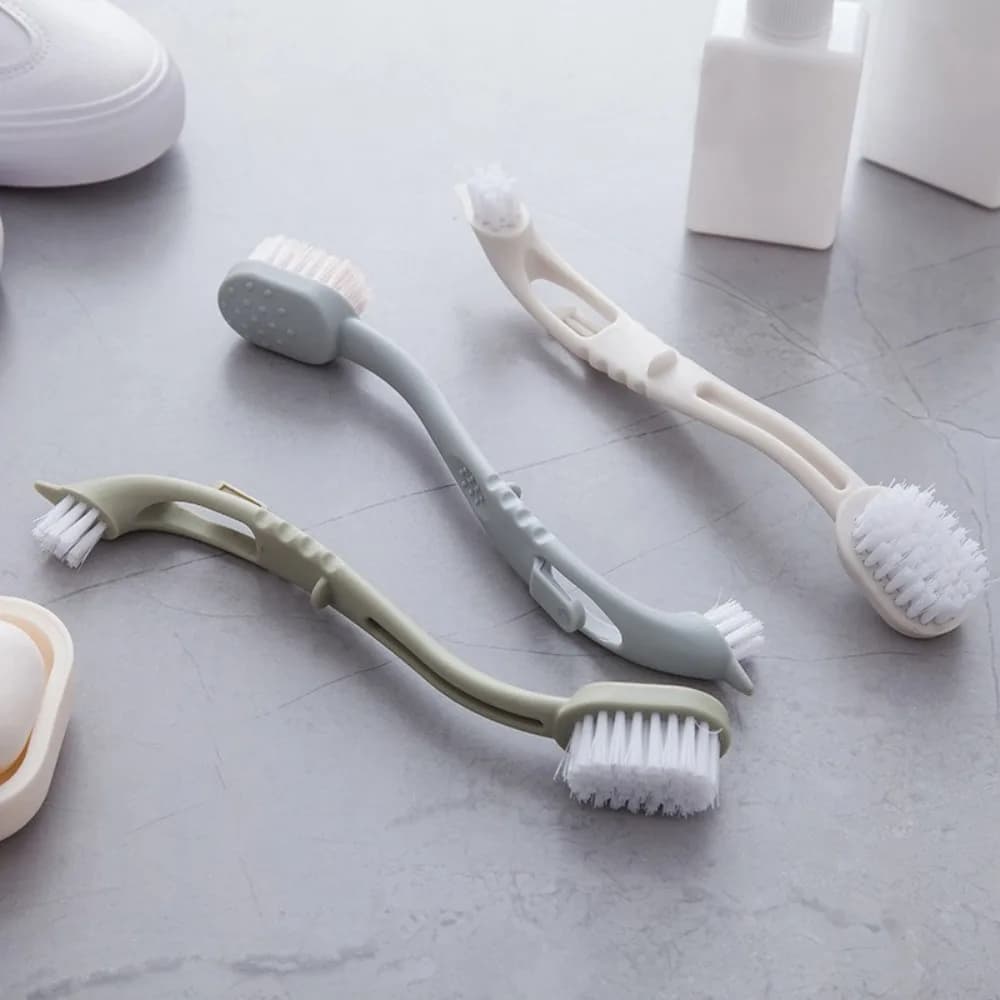 Spazzola Multifunzionale a Doppia Testa con Manico Lungo, Resistente, per Pulizia Profonda di Scarpe, Cucina e Bagno
