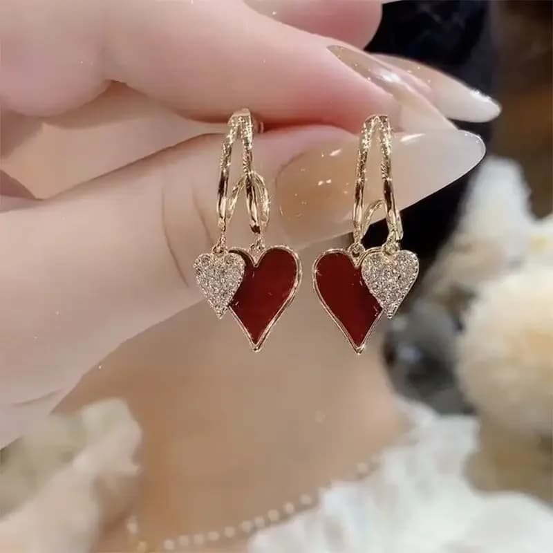 Orecchini a Cuore per Donne, Gioielli Minimalisti di Lusso Leggero