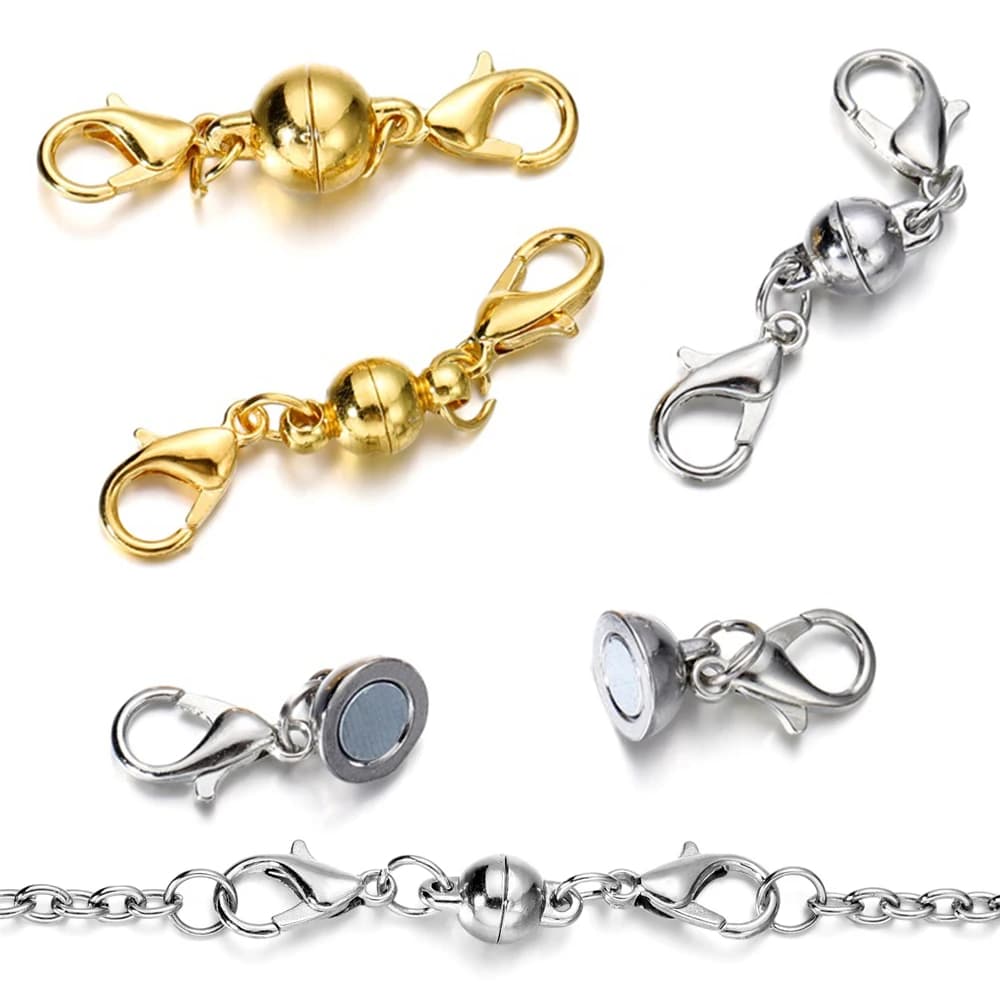 5 set di chiusure magnetiche in rame con chiusure a moschettone connettori per collane bracciali ganci di chiusura gioielli fai da te che fanno risultati